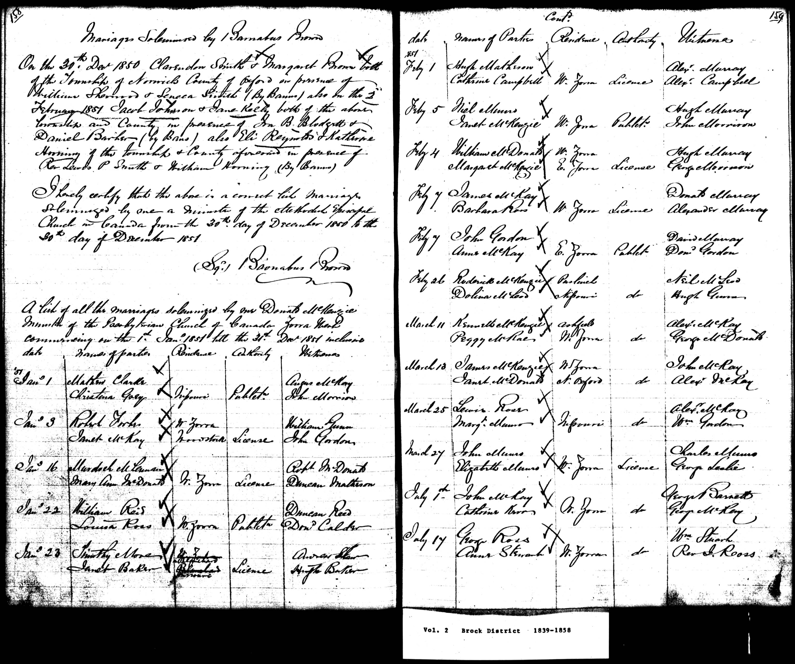 Photo of photos/Murdoch McLennan and Mary Ann McDonald 1851 Marriage Bruce County, Ontario